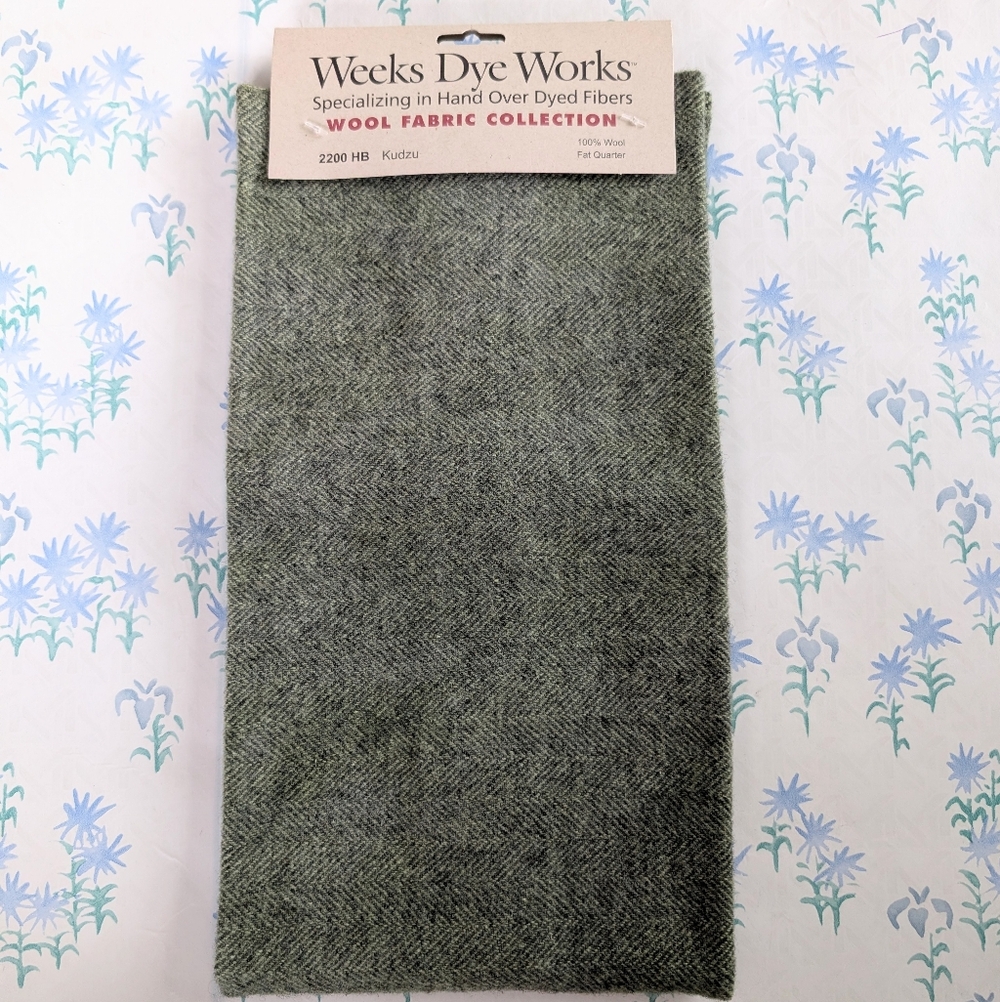Weeks Dye Works Wool Fat Quarter NEW Kudzu Green Herringbone 2200 HB DIY